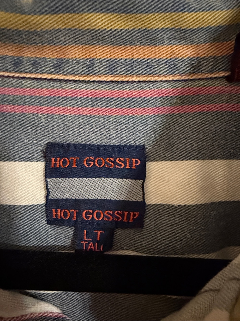 Vintage Hot Gossip Multi-Color Vertical Stripe Button Down Shirt - Picture 2 of 6
